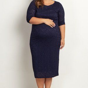 Pink Blush maternity dress, navy, lace, 2x…